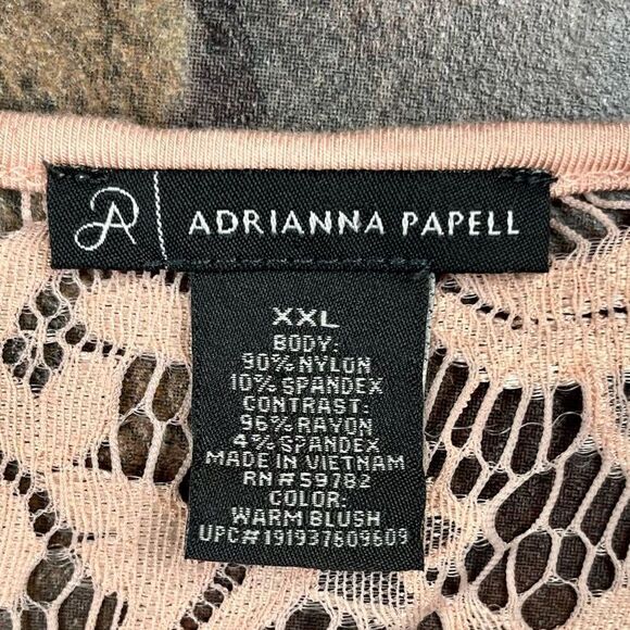 Adrianna Papell Women’s Pink Lace Overlay Career Tank Top XXL - Picture 7 of 10